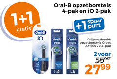  1 2 4 oral b opzetborstels pak spaar punt pro oval 1x4 cross action 