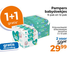  1 2 9 12 verzending pampers babydoekjes pak billendoekjes sensitive 