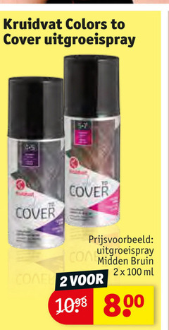  2 100 kruidvat colors to cover uitgroeispray midden bruin ml 