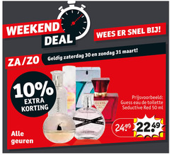  10 30 31 50 weekend deal zaterdag geuren guess eau toilette seductive red ml 