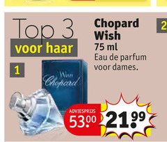  1 2 3 top haar chopard wish ml eau parfum dames 