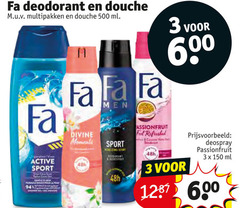  3 150 500 600 fa deodorant douche multipakken ml divine moments active sport men feel 60 deospray passionfruit 