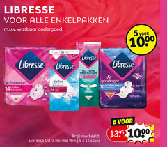  5 10 14 1000 libresse enkelpakken wasbaar ondergoed protection ultra all fluid normal wing stuks goodnight large 