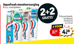  2 4 aquafresh mondverzorging multipakken coolmint 75ml tandpasta freshmint ml 