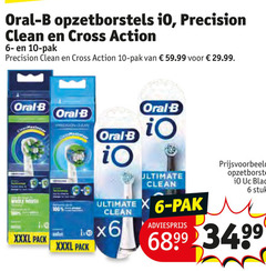  6 10 100 oral b opzetborstels precision clean cross action pak ultimate pack opzetborstel black stuks 