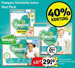  2 5 40 pampers harmonie luiers maxi pack kruidvat new baby luier maat 