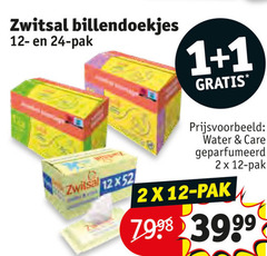  1 2 12 24 zwitsal billendoekjes pak water care geparfumeerd 