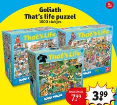  1000 goliath life puzzel stukjes 12 jaar pieces 3.99 