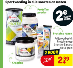  2 45 sportvoeding soorten maten poeder halve protein isolate whey creatine haver repen proteine reep crunchy banana 