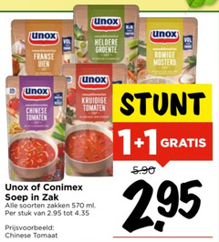  1 unox heldere groente franse uien romige kruidige tomaten chinese conimex soep zak soorten zakken ml stuk tomaat 