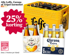  corona leffe karmeliet speciaalbieren krat bier blikjes 2 3 10 24 25 100 tripel nix18 latte brewed with water natural ingredients flesje kratten val la since cerveza 