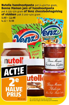  25 nutella hazelnootpasta pot 450 750 bonne maman jam venz chocoladehagelslag vlokken pak tuber 2e halve kilo v.a. hagelslag puur tijgervlokken leder aardbeien confiture abrikozen minder combinatie kassa 