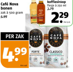  cafe nova koffiebonen 250 500 mcafee bonen zak flesje ml liter kilo forte classico coffee roasted 06 