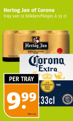  hertog jan corona speciaalbieren blikjes bier 12 33 100 tray blikken natuurzuiver la cerveza liter 