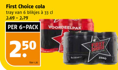  first choice cola 6 33 250 tray blikjes pack liter 330ml zero 