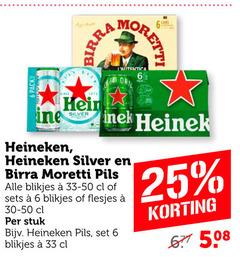  heineken silver birra moretti blikjes bier 6 25 33 pack pils stuk 