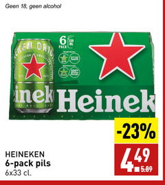  heineken blikjes bier 6 18 100 330 alcohol orig amsterdam pack ml draagt duurzame teelt groene energie honneur pils 