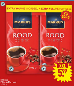  markus koffie 10 90 500 people nature volume voordeel marcus 2x rood arabica robusta kruidig xxl 5.99 filterkoffie 