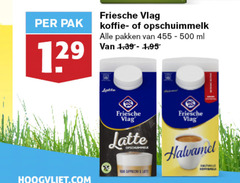  friesche vlag melkschuim koffiemelk 500 pak koffie opschuimmelk pakken ml latte hoogvliet.com cappuccino halvamel 