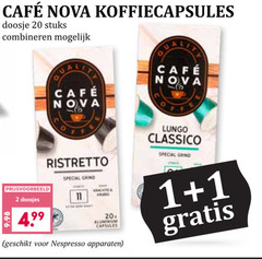  cafe nova koffiecups 1 2 11 20 mcafee koffiecapsules doosje stuks combineren doosjes ristretto grind 20x aluminium capsules nespresso apparaten lungo classico 