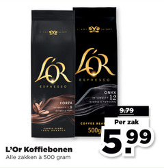  douwe egberts l or koffiebonen 12 19 100 500 for espresso forza intensity intense fiery coffee beans arabica onyx beha zak 5.99 zakken 