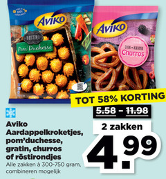  aviko aardappelkroketjes 2 100 bistro pom duchesse oven airfryer churros gratin zakken 300-750 combineren 