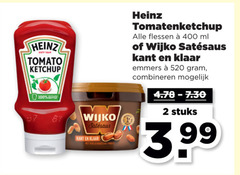  2 100 400 heinz tomato ketchup wijko kant klaar vers tomatenketchup flessen ml emmers combineren stuks 3.99 