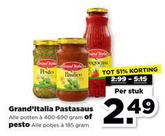  grand pesto sugocasa erbe basilico pastasaus potten potjes stuk 