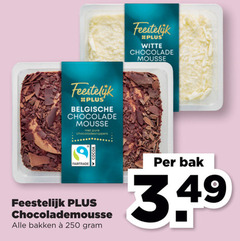  plus huismerk chocolademousse 250 feestelijk belgische chocolade mousse chocoladesnippers fairtrade bakken witte bak 