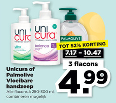  3 uni savon ultra unicura palmolive vloeibare handzeep cura mains balance beschermt ml combineren 