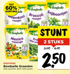  2 60 elle bonduelle broccoli bloemkool roosjes mexico melange diepvries vers snijboontjes groenten soorten stuks 50 