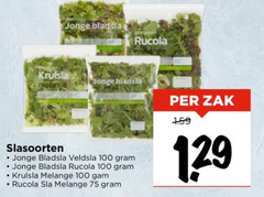  100 jonge bladsla gewassen rucola melange krulsla slasoorten veldsla sla zak 