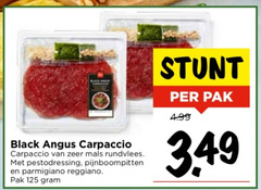  black angus carpaccio rundvlees pestodressing pijnboompitten parmigiano reggiano pak 