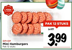  12 slagerij mini hamburgers pak stuks 5.99 3 99 