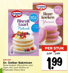  dr.oetker biscuit taart naturel bak spaar roze koeken glazuur dr. oetker bakmixen mix muffins plaatcake choco kers stuk 