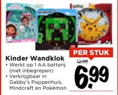  1 kinder wandklok aa batterij poppenhuis stuk 