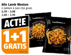  1 2 lamb weston zakken 500-750 kilo v.a. lambweston ziggy fries natural air rustic homestyle 