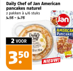  2 350 daily chef jan american pancakes naturel pakken 4 6 stuks Naturel 