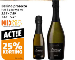  prosecco 18 25 fles 200 750 ml roken drinken liter v.a. 