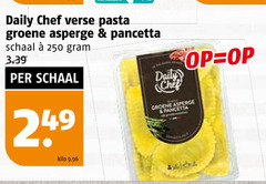  250 daily chef verse pasta groene asperge pancetta schaal kilo 