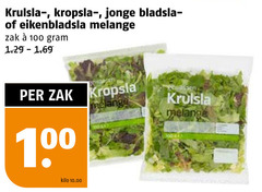  100 krulsla jonge eikenbladsla melange zak gewassen kropsla kilo 