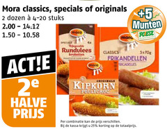  2 25 mora classics originals dozen stuks 2e halve 4x rundvlees mara 5 munten supermarkten frikandellen kipkorn combinatie kassa 