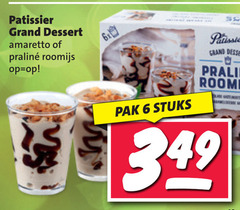  6 patissier grand dessert amaretto pralinee roomijs 6x pak stuks praline 