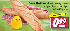  vers stokbrood wit meergranen parisienne prestige zak stuk 