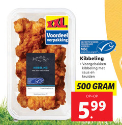  500 kibbeling voordeel saus kruiden gecertificeerd duurzame visserij www.msc.org nl voorgebakken 5 99 