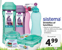  2 600 sistema to go breakfast drinkfles lunchbox drinkflessen ml 2x saladebox stuk 