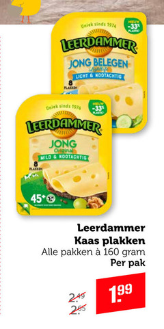  leerdammer kaasplakken 160 plastic jong belegen lightlife licht nootachtig original mild 45 kaas pakken pak 