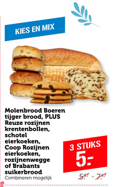  3 5 mix molenbrood boeren tijger brood rozijnen krentenbollen schotel eierkoeken rozijnenwegge brabants suikerbrood combineren stuks 