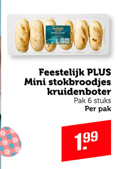  6 feestelijk mini stokbroodjes kruidenboter pak stuks 