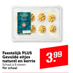  8 feestelijk gevulde eieren eitjes naturel kerrie schaal 3.99 